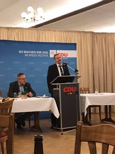 Generalversammlung 2017 - Dr. Krug berichtet aus der aktuellen Holdorfer Gemeindepolitik.